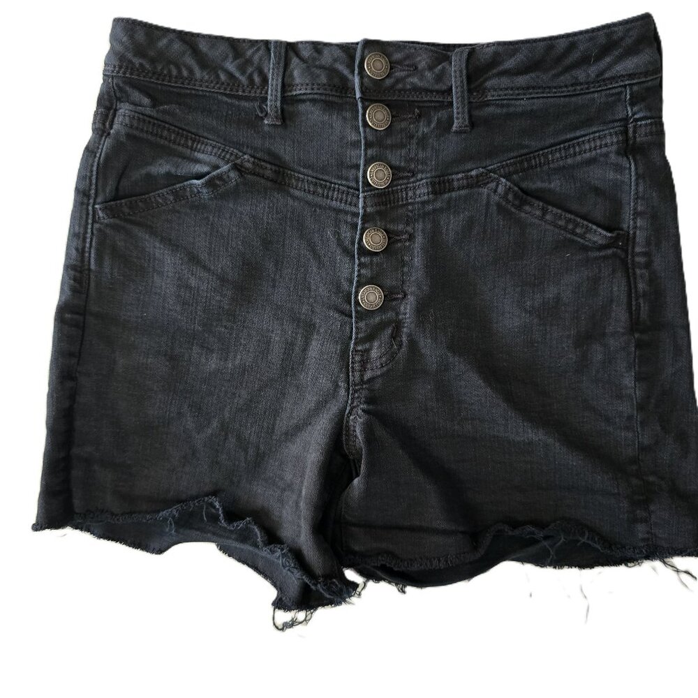 American Eagle Women’s Black Denim Cutoff Jean Shorts Size 8